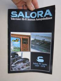 Salora Televisiot - Hi-Fi Stereot - autopuhelimet 1978 Salora 1928-1978 juhlaesite -myyntiesite / sales brochure in finnish