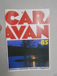 Caravan sovsäckar, lättviktstält, dunvästar, ryggsäckar 1985 -esite / tuoteluettelo, ruotsinkielinen