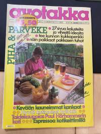 Avotakka 1985 nr 4,  Talo Marjaniemessä - Pirkko ja John Lundqvist, , Hörhammerin koti-galleria, Parveke, -katso sisällysluettelo.