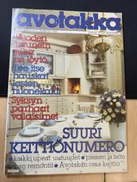 Avotakka 1985 nr 10,  Talo Lievestuoreella - Marja-Leena ja Pekka Mäkinen, Kaunein piha, Vanhan kartanon uudet tuulet - Tertin kartano, - katso sisällysluettelo.