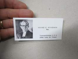 Väinö E. Hyvönen, Rev. (pastori) -käyntikortti