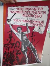 Karmiininpunainen merirosvo / Den karminröde piraten -elokuvajuliste, Burt Lancaster