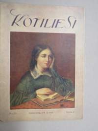 Kotiliesi 1928 nr 22, Kansikuva Aurora Karamzin, Lapsemme ja me, Sveitsin naisten työ, Milloin pienokainen ulos? Pikkutyttöjen esiliinoista, Virkattuja villatöitä
