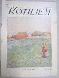 Kotiliesi 1928 nr 15, Kansikuva Hanna Rönnberg - Saariston tyttö, Lasten kasvattamisesta, Kotihyönteisemme, Kaupunkilaisen kokemuksia vaatteidenpesusta, Kesäkäsityö