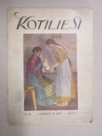 Kotiliesi 1928 nr 20, Kansikuva Juho Rissanen - Kahvia tarjoava nainen, Kirkkotaidenäyttely, Suomen juurikorit, Hapankaali, Riepumattoja, ym.