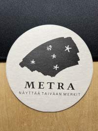 Metra näyttää taivaan merkit -lasinalunen / coaster