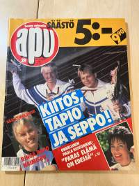 Apu 1988 nr 39, Harri Koskela, Tapio Korjus, Seppo Räty, Ringa Ropo, Paula Koivuniemi ja hyvän elämän salaisuus