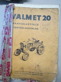 Valmet 20 traktori Varaosaluettelo - Reservdelskatalog, valmistussarja nr 56001 alkaen