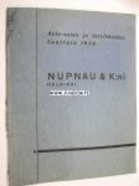 Nupnau & K:ni Auto-osien ja tarvikkeiden Luettelo 1938