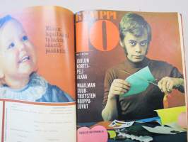 Työn lomassa 1968 -sidottu vuosikerta, Säästöpankki asiakaslehti, laaja-alaisesti eri yhteiskunnan osa-alueita esittelevä julkaisu, katso kohteen kuvista!