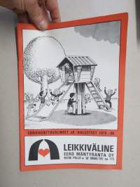 Leikkiväline Eero Mäntyranta Oy - Leikkikenttävälineet ja -kalusteet 1979-80 -tuoteluettelo / kuvasto