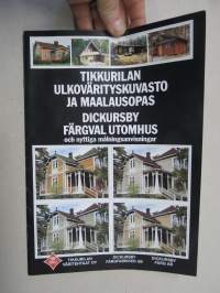 Tikkurilan ulkovärityskuvasto ja maalausopas - Dickursby färgval utomhus och nyttiga målningsanvisningar -1970/80 -lukujen taitteen taloja ja värimaailmaa