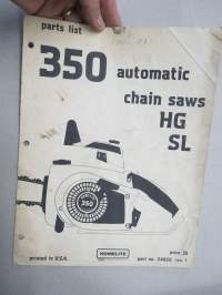 Homelite 350 automatic chain saws HG / SL parts list -moottorisaha varaosaluettelo