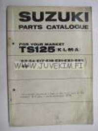 Suzuki TS125 (K/L/M/A) (E2, E4, E17, E18, E21, E24, E31) parts catalogue -varaosaluettelo englanniksi