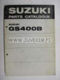 Suzuki GS400B parts catalogue -varaosaluettelo englanniksi