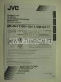 JVC CD Vastaanotin Receiver KD-G612 / KD-G611 / KD-G511 -käyttöohjekirja
