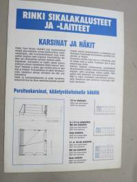Rinki Sikalakalusteet ja -laitteet -myyntiesite