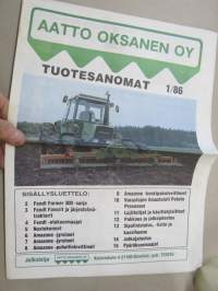 Tuotesanomat 1986 nr 1 - Aatto Oksanen Oy tiedotuslehti asiakkaille