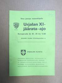 Urjalan XI-jäärata-ajo, Kortejärvi, 22.1.1978, Simo Jokelan muistokilpailu -rallikisa / moottoriurheilukilpailu, käsiohjelma / lähtöluettelo