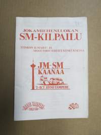 Jokamiehenluokan SM-kilpailu, Teisko JM-SM Kaanaa 7-8.7.1990, Tampere -rallikisa / moottoriurheilukilpailu, käsiohjelma / lähtöluettelo