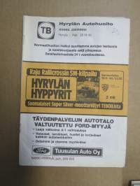 Hyrylän Hyppyrit - Rallicross SM-osakilpailu 10.9.1979? -rallikisa / moottoriurheilukilpailu, käsiohjelma / lähtöluettelo