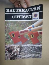 Rautakaupan Uutiset 1979 nr 8, esittelee rakentamiseen liittyviä valmistajia, tuotteita ja tavaroita mm. Strömbertg Kauhajoki tehdas, Fiskars vie metsätyövälineitä