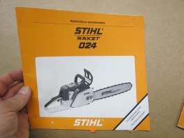 Stihl Raket 024 moottorisaha -käyttöohjekirja & varaosaluettelo
