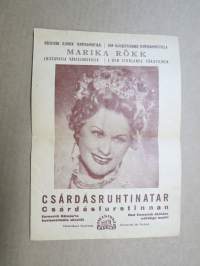 Csardasruhtinatar - Csardasfurstinnan - Marika Rökk -elokuva käsiohjelma