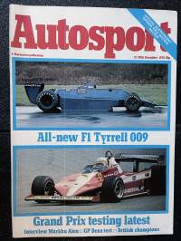 Autosport - Lehti 1978 nr 13 - All-new F1 Tyrell 009, Grand Prix testing latest, Interview Markku Alen, GP Benz test, British champions, ym.