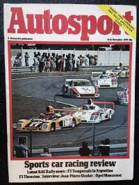 Autosport - Lehti 1978 nr 6 - Sports car racing review, Latest RACRally news, F2 Temporada in Argentina, F3 Thruxton, Interview: Jean-Pierre Nicolas, ym.