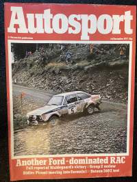 Autosport - Lehti 1977 nr 9 - Another Ford - dominated RAC, Full report of Waldegaard´s victory, Group 2 review, Didier Pironi, ym.