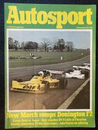 Autosport - Lehti 1977 nr 5 - New March romps Donington F2, James Hunt in Japan, Daly clinches BP F3 title at Thruxton, ym.