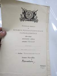 II luokan Vapaudenmitali / alikersantti E.J. Mäkinen -myöntökirja