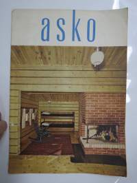 Asko 1958 nr 2, Wirkkala - rytmillistä vaneria, Kesämaja Päijänteellä - suunnittelu Arkkitehtuuritoimisto Unto Ojonen, Olli Borg pöytälevyidea vaihdettavia kankaita