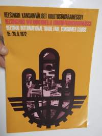 Helsingin kansainväliset kulutustavaramessut 15.-24.9.1972 -messujen esite ja ilmoittautumislomake