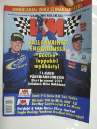 Vauhdin Maailma 2001 nr 12 -mm. Ralli MM Australia Britannia, Nuoretn ralli-SM 2001-2002, CART Fontana, F1 kausi 2001, Mika Häkkinen, Eagle racing, VM