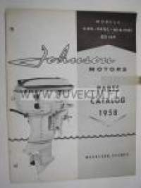 Johnson 50 hp models V4S - V4SL - 10 & 10H outboards 1958 parts catalog -varaosaluettelo