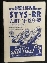 Syys-RR ajot 11-12.9. 1982 - Käsiohjelma