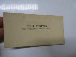 Ella Pyöttiö, Punavuorenkatu 7, Rappu G, ovi 16 -nimikortti, käyntikortti
