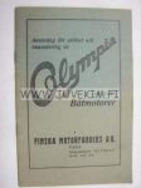 Anvisning för skötsel och inmontering av Olympia 2- och 4-cyl. Båtmotorer (Maamoottori käyttöohje ruotsiksi, alkuperäinen)