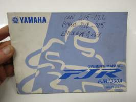 Yamaha FJR1300A Owner's Manual (3P6-28199-E1) -käyttöohjekirja englanniksi