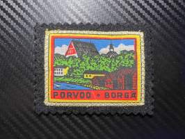 Porvoo - Borgå -kangasmerkki / matkailumerkki / hihamerkki / badge -pohjaväri musta