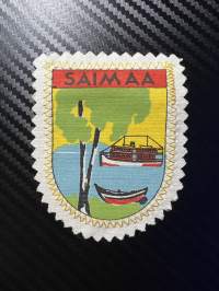 Saimaa -kangasmerkki / matkailumerkki / hihamerkki / badge -pohjaväri valkoinen