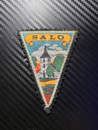 Salo -kangasmerkki / matkailumerkki / hihamerkki / badge -pohjaväri musta