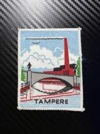 Tampere -kangasmerkki / matkailumerkki / hihamerkki / badge -pohjaväri valkoinen