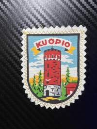 Kuopio -kangasmerkki / matkailumerkki / hihamerkki / badge -pohjaväri valkoinen