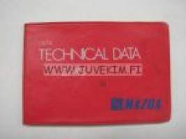 Mazda cars 1974 Technical Data -henkilöautot tekniset tiedot