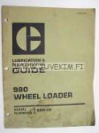 Caterpillar 980 wheel loader 89P1-up -lubrication & maintenance guide -voitelu- ja huolto-ohjeita
