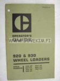 Caterpillar 920 & 930 wheel loaders serial numbers 71H1-up, 41J1-up, 75J1-up, 79J1-up, 41K1-up, 62K1-up, 73U1-up operator´s guide -käyttöohjekirja eng