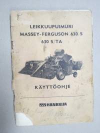 Massey Ferguson 630S 630 S/TA Leikkuupuimuri käyttöohjekirja